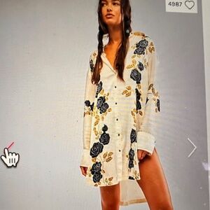 Free People Off The Vine Button Down S NWOT